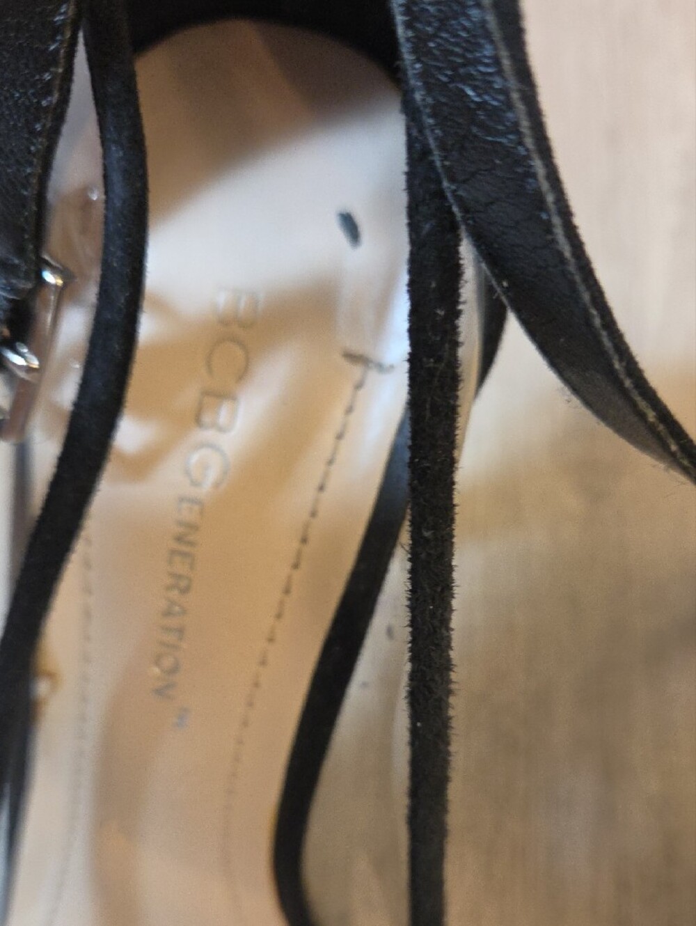 BCBGeneration Black Strappy Pointed-Toe Ankle Tie Heels - Picture 2 of 5